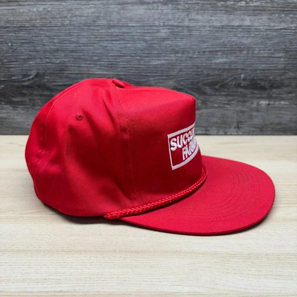 Vintage Successful Farming Hat Cap Snap Back Red Agriculture Farm Magazine Promo